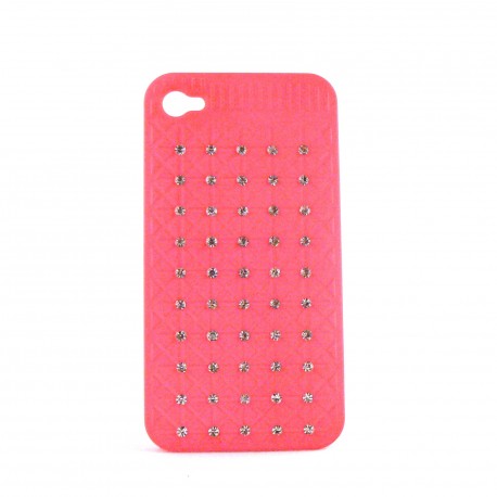 Coque rigide avec des strass diamants pour Iphone 4 + film protection ecran