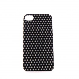 Coque noire incrustee diamants pour Iphone 4 + film protection ecran