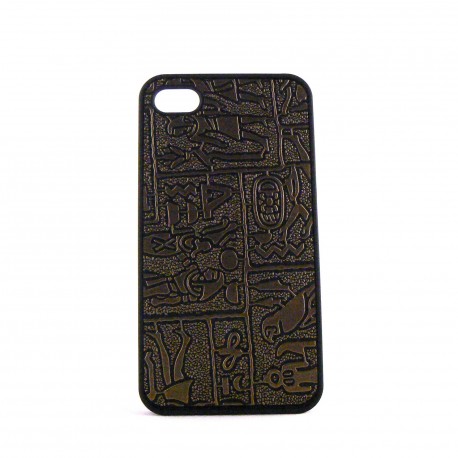 Coque motif hierogliphe pour Iphone 4 + film protection ecran