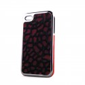 Coque poils noirs et rouge effet araignee pour Iphone 4 + film protection ecran