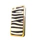 Coque peau de zèbre contour effet metal pour Iphone 4 + film protection ecran