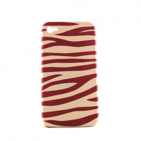 Coque mate motif zebre couleur pour Iphone 4 + film protection ecran