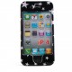 Coque integrale noire avec des etoiles blanches pour Iphone 4 + film protection ecran