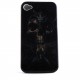 Coque integrale noire tete de mort lumiere rouge pour Iphone 4 + film protection ecran