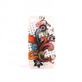 Coque rigide et brillante multicolore et strass diamants pour Iphone 4 + film protection ecran