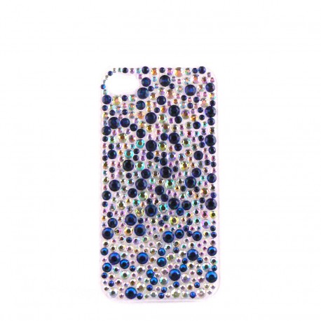 Coque rigide et brillante motif gouttes d'eau avec des strass pour Iphone 4 + film protection ecran