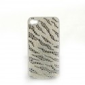 Coque rigide et brillante strass diamants et perles de culture pour Iphone 4 + film protection ecran