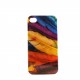 Coque rigide et brillante motif plumes pour Iphone 4 + film protection ecran