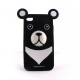 Coque silicone pour Iphone 4 motif ourson + film protection ecran offert