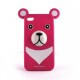 Coque silicone pour Iphone 4 motif ourson + film protection ecran offert