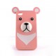 Coque silicone pour Iphone 4 motif ourson + film protection ecran offert