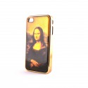 Coque rigide et brillante or Joconde pour Iphone 4 + film protection ecran