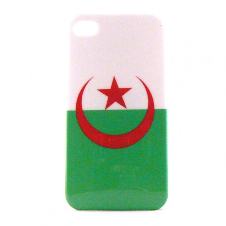 Coque rigide drapeau Algérie pour Iphone 4  + film protection écran offert