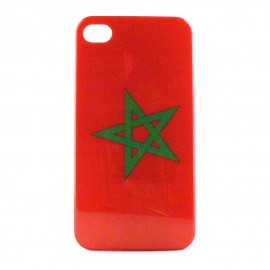 Coque rigide drapeau Maroc pour Iphone 4  + film protection écran offert