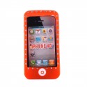 Coque silicone pourtour diamants pour Iphone 4 + film protection ecran