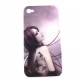 Coque rigide et mate Manga jeune fille tatouage loup pour Iphone 4 + film protection écran