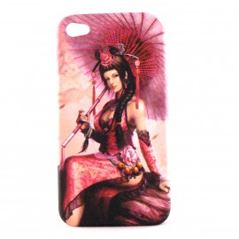 Coque rigide et mate Manga jeune fille ombrelle pour Iphone 4 + film protection écran