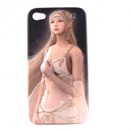 Coque rigide et mate Manga jeune fille bijoux pour Iphone 4 + film protection écran