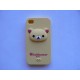 Coque silicone pour phone 4 motif ourson en relief + film protection ecran offert