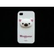 Coque silicone pour phone 4 motif ourson en relief + film protection ecran offert