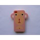 Coque Iphone 4 rose silicone semi-rigide motif singe + film protection écran offert