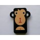 Coque Iphone 4 noire silicone semi-rigide motif singe + film protection écran offert