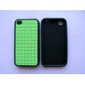 Coque Iphone 4 verte incrustées strass diamants + film protection écran