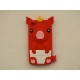 Coque Iphone 4 silicone cochon rouge+ film protection écran offert