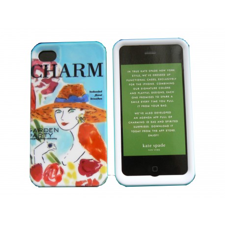 Coque pour Iphone 4 brillante en 2 parties bleue couture + film protection écran