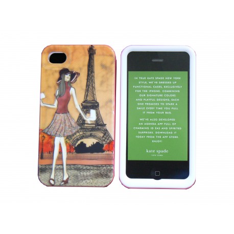 Coque pour Iphone 4 brillante en 2 parties Tour Eiffel  + film protection écran