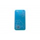 Coque pour Iphone 4 bleue fleurs blanches avec strass diamants et bleus + film protection écran