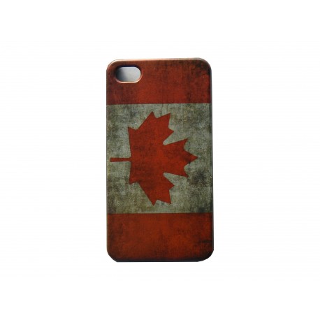 Coque pour Iphone 4  drapeau Canada vintage+ film protection écran offert