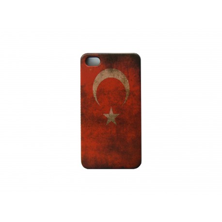 Coque pour Iphone 4  drapeau Turquie vintage+ film protection écran offert