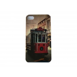 Coque pour Iphone 4 carte postale Tramway+ film protection écran