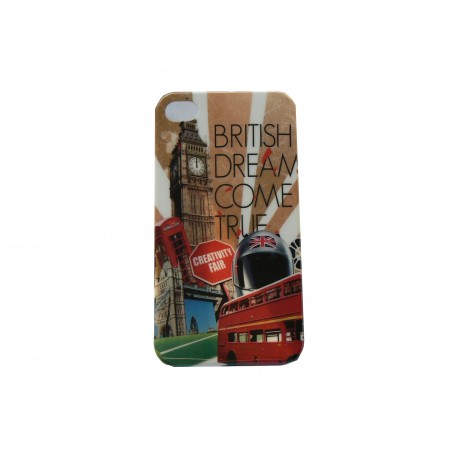 Coque pour Iphone 4 drapeau Angleterre/UK Tower Bridge+ film protection écran