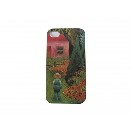 Coque pour Iphone 4 petite maison rouge + film protection écran