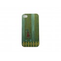 Coque pour Iphone 4 petite fille sur fond vert  + film protection écran