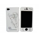 Coque integrale signe zodiaque lion strass diamants pour Iphone 4 + film protection ecran