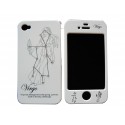 Coque integrale signe zodiaque vierge strass diamants pour Iphone 4 + film protection ecran