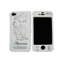 Coque integrale signe zodiaque verseau strass diamants pour Iphone 4 + film protection ecran