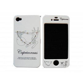 Coque integrale signe zodiaque capricorne strass diamants pr Iphone 4 + film protection ecran