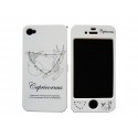 Coque integrale signe zodiaque capricorne strass diamants pr Iphone 4 + film protection ecran