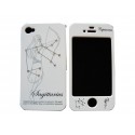 Coque intégrale signe zodiaque sagitaire strass diamants  pour Iphone 4 + film protection ecran