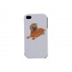 Coque pour Iphone 4 chien manteau orange + film protection écran