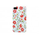 Coque pour Iphone 4  rigide et brillante fleurs rouges + film protection écran