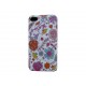 Coque pour Iphone 4  rigide et brillante fleurs multicolores + film protection écran