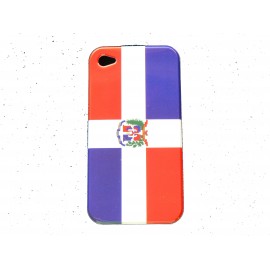 Coque rigide drapeau République Dominicaine pour Iphone 4  + film protection écran offert