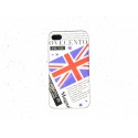 Coque rigide drapeau Angleterre/UK journal pour Iphone 4  + film protection écran offert