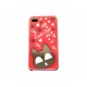 Coque pour Iphone 4 brillante rouge avec un chat miroir + film protection écran