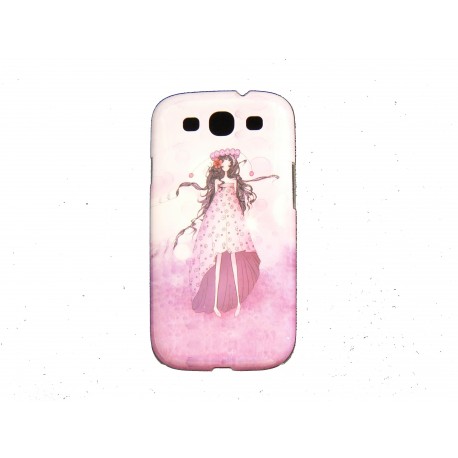 Coque pour Samsung I9300 Galaxy S3 brillante rose jeune fille + film protection écran offert